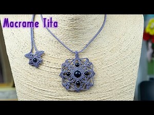 Macrame pendant tutorial | Macrame Stone Necklace Tutorial | Micro Macrame DIY Jewelry