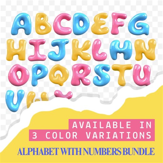 3D Bubbly Letters Clipart PNG Bundle Shiny Bubble Font Alphabet Bubble Letters Doodle Monogram Party Sublimation Retro Cute Pink Blue Yellow - Etsy