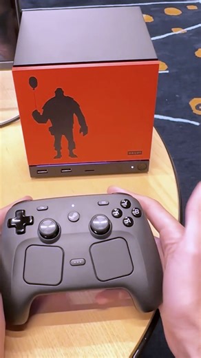 3.2M views · 41K reactions | Hello from Valve headquarters! We just saw the Steam Machine, the PC game console that’s not much bigger than a box of Kleenex. It’s coming alongside the sequel to the Steam Controller, the most customizable gamepad ever made. It’s like a Steam Deck for your TV with far more performance — enough to replace an Xbox or PlayStation in your living room, perhaps? But might be priced more like a PC... #valve #pcgaming #steam #steamdeck | The Verge | Facebook