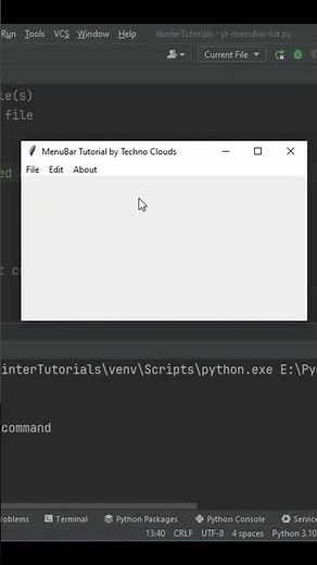 menu bar in python #tkinter full video on channel #technocloudss #programming #menubar