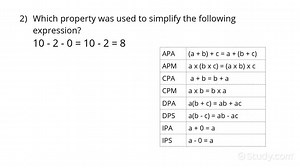 Identifying Properties Used to Simplify an Algebraic Expression | Algebra | Study.com