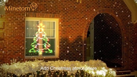 Christmas Window Silhouette Lights Decorations - Pack of 4 Sign Colour Lighted Wreath, Candy Cane, Bell, and Angel for Holiday Indoor Wall Door Glass Decor