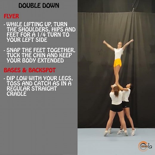 Double down instructional video - cheerleading group stunts