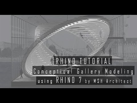 RHINO TUTORIAL - CONCEPTIOAL GALLERY MODELING using rhino 7 by MSH Architect