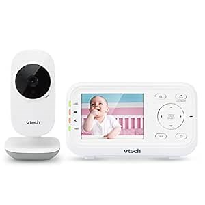 VTech VM3252 Video Baby Monitor with 1000ft Long Range, Auto Night Vision, 2.8” Screen, 2-Way Audio Talk, Temperature Sensor, Lullabies