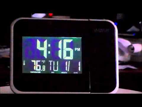 La Crosse Technology Projection Alarm Clock with Day Date and Indoor Temperature Display