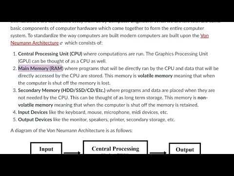 Computer Organization: Von Neumann Architecture