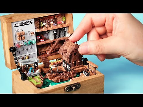 Making a tiny Minecraft Pirate Village Box - ASMR