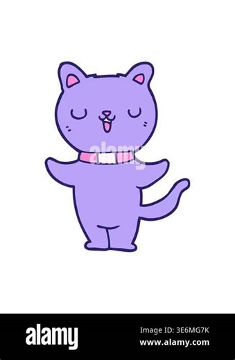 shivering motion animation of cartoon cat character Stock Video Footage - Alamy