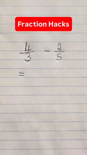 211K views · 629 reactions | Easy way to subtract fractions #math #fractions | Professor_1o1 | Facebook
