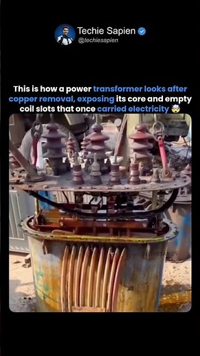 This Is What Happens Inside a Power Transformer After Copper Removal 😳⚡