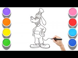 Cute Goofy Coloring and Painting for Kids | Learn Colors with Disney Characters