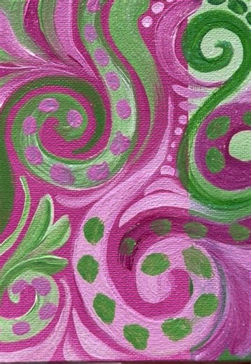 Pink and Green Abstract Painting: Whimsy Color Combo Tutorial