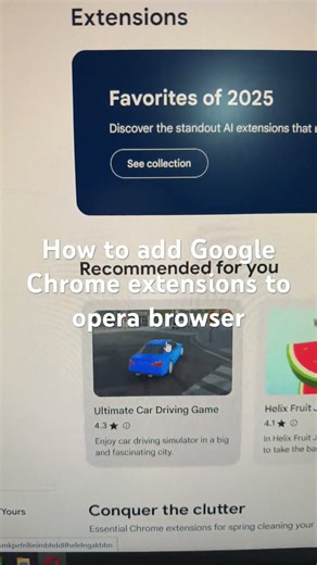 How to add Google Chrome extensions to opera browser