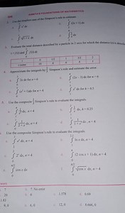 Use the composite 3 1 ​ Simpson's rule to evaluate the integrals.