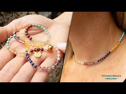 Feeling Good Gemstone Necklace - DIY Jewelry Making Tutorial by PotomacBeads