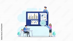 4k animation clip Financial audit. Managment calculation, financial accounting or audit tax service. Stock Video