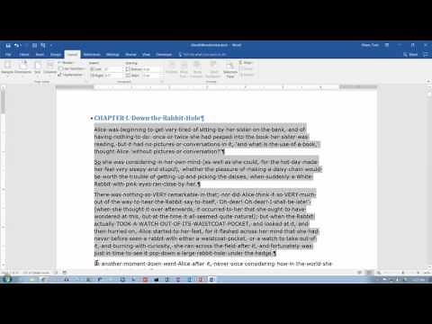 Word 2016: Selecting text with the keyboard