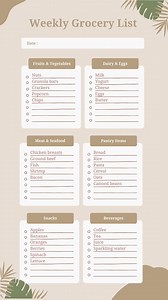 Printable Grocery List Template: Minimalist Shopping Checklist (PDF) - Etsy Canada