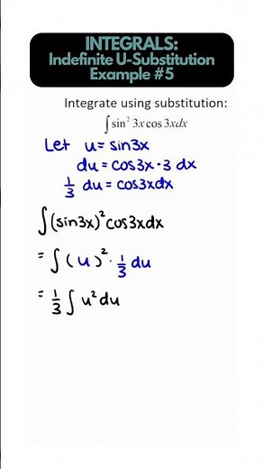 Integrals - Indefinite Integrals with U-Substitution example 5 (Calculus) #math #integrals #calculus