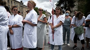French health workers protest over pay ahead of legislative elections