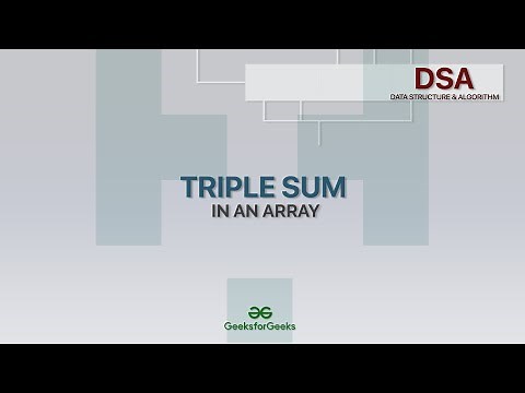 Triplet Sum in an Array | Data Structures & Algorithms | Programming Tutorials | GeeksforGeeks