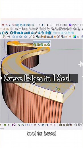 Curve ANY Edge in SketchUp in 1 Second #sketchup #shorts #tutorial