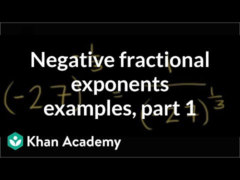 Negative fractional exponent examples | Algebra I | Khan Academy