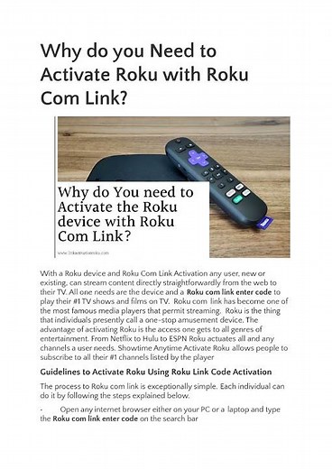 Do you Need to Activate Roku with Roku Com Link?