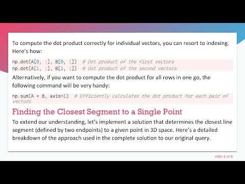 Understanding Dot Product of Two Numpy Arrays with 3D Vectors