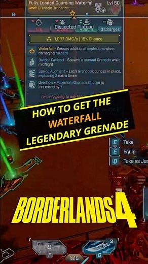 Borderlands 4 - How to Farm the Waterfall Legendary Grenade Location #borderlandsgame