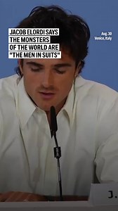 7.6M views · 242K reactions | Jacob Elordi plays Frankenstein's monster in Guillermo del Toro's adaptation of Mary Shelley's classic horror. Speaking in Venice, the actor says the real monsters of the world are "the men in suits." | AP | Facebook
