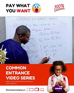 Finally Out!!! 💥 PAY ME WHATEVER YOU WANT today to get the *SIMPLIFIED COMMON ENTRANCE VIDEO SERIES* for Primary 4, 5 and 6 pupils 😲 Actual Price: N10,000 Today’s Price: PAY WHATEVER YOU WANT (minimum of N4,000) ✅ The Common Entrance Package is a compilation of 60 short, sweet and simplified videos on Maths, Quantitative Aptitude, Science and Vocational ✅ It contains 400 past Common Entrance Questions solved and fully explained by me. ✅ You can download all the videos and play offline on any d