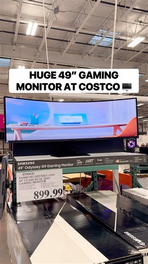 Whoa! 😮 Check out this giant 49” Curved Samsung Gaming Monitor I spotted at Costco! This features a 5120x1440 Resolution with a 240Hz response time, 1ms refresh rate, and so much more! It’s $899.99 #costco #gamingmonitor #curvedmonitor | Costco Buys