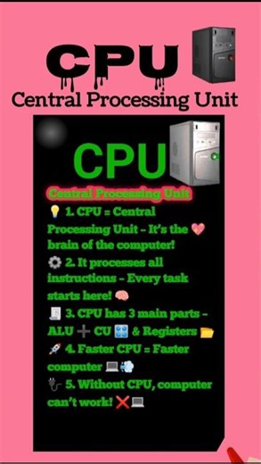 What is CPU?Control Processing Unit#computer#cpushorts#cpu #computer#trendingshorts#viral