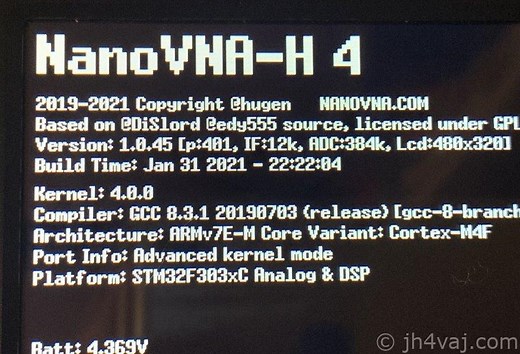 NanoVNA-H4、ファームウェアアップデート（1.0.45）