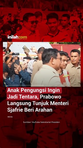 Presiden Prabowo Subianto meminta Menteri Pertahanan Sjafrie Sjamsoeddin memberikan petunjuk kepada seorang anak pengungsi di Kabupaten Agam, Sumatra Barat, yang menyampaikan keinginannya untuk menjadi tentara. Peristiwa tersebut terjadi ketika Presiden berinteraksi dengan warga dan memberi pertanyaan nama-nama menteri serta pejabat yang ikut serta dalam kunjungan bersama dirinya. - Selengkapnya kunjungi website dengan klik link di bio atau download aplikasi di Appstore dan Google Play Store. #P