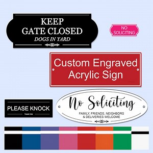 Custom Sign, Front Door Sign, Door Bell Sign, Please Knock Sign, Custom Fence Sign, Keep Gate Closed, Engraved Outdoor Sign, No Soliciting - Etsy