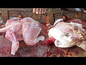 How to Cut a Chicken Into 4 Pieces By Professional Cutter | Fast Chicken Cutting Skills