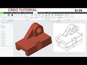CREO 3D Modeling Tutorial | Ex 09 | A Comprehensive Tutorial for Beginners