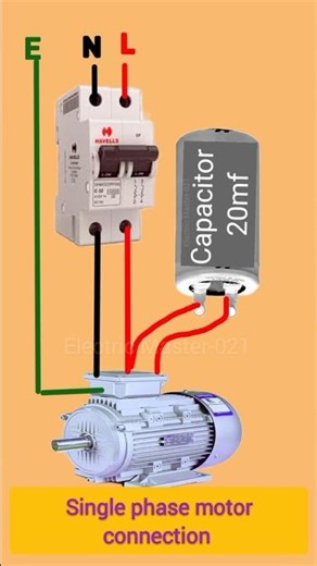 Single phase motor connection #shorts#shortsfeed#electrician#trending#singlephasemotor#electrical