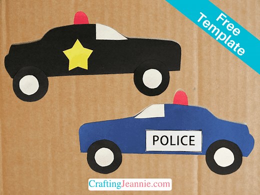 Police Car Craft (Free Template) - Crafting Jeannie