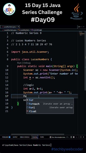 Day 9 : Easy Lucas Numbers Series in Java | 15 Days of Code