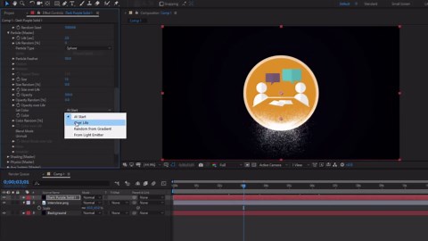 After Effects tutorial - Create circle logo reveal with Trapcode Particular - 106
