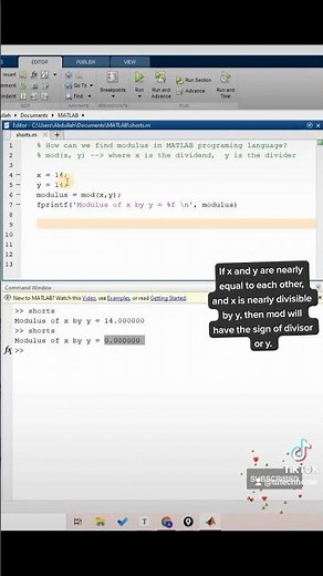 How to mod or modulus in MATLAB programming language? #shorts