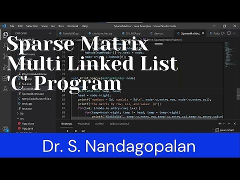 Sparse Matrix with Multi Linked List - Concepts and C Program