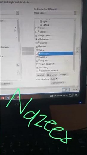 How to activate Developer Tab in ms word