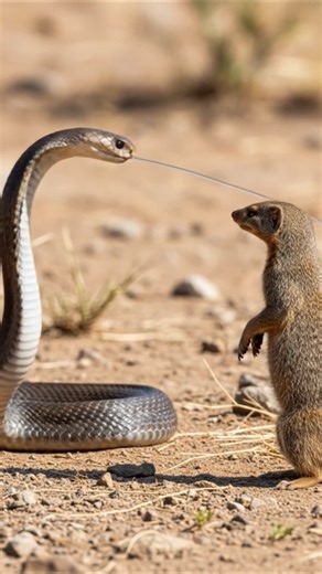 Spitting Cobra Vs Mongoose Fight #DreamScreenAI#1million #spittingcobra #snake #birdofprey #animals