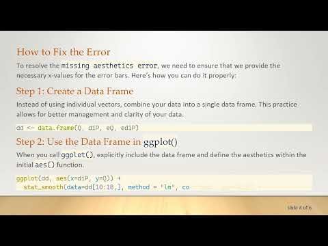 Resolve the missing aesthetics error in ggplot2’s geom_errorbar with Ease