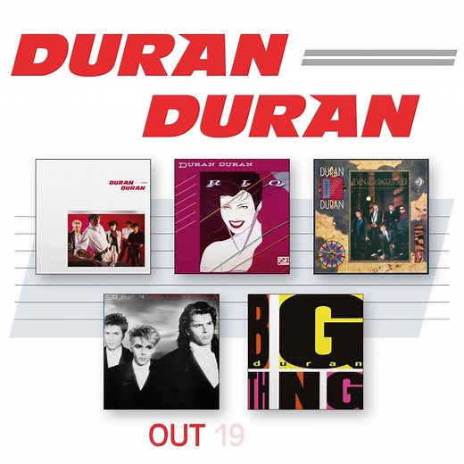 Duran Duran on Instagram: "Duran Duran announce landmark reissue of first five studio albums on LP & CD: DURAN DURAN, RIO, SEVEN AND THE RAGGED TIGER, NOTORIOUS AND BIG THING. Long out of print, this exciting reissue marks the first time this iconic collection will be available in the original 1LP and 1CD format, with remastered audio, since their initial release. The albums will be available via Warner Music from 19th July. Visit duranduran.com to pre-order!"